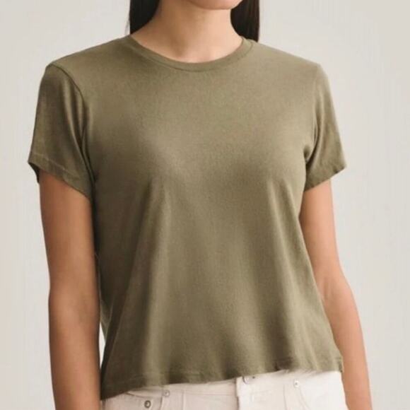 Agolde Linda Boxy Crewneck Tee in Succulent Women's Size XL - Picture 1 of 8
